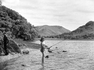 Young Girl Fishing in Lake at Ullswater