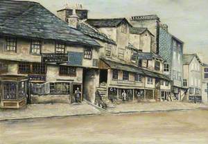 Part of Stricklandgate, Kendal, Showing the 'Rose and Crown Inn' and the 'White Lion Inn'