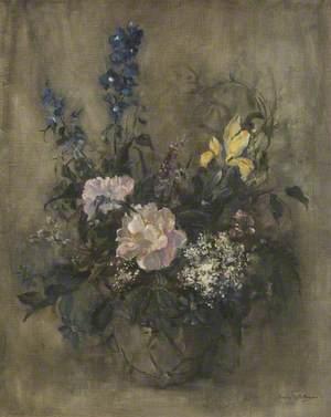Delphiniums and Peonies