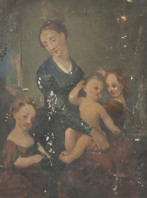 Portrait of a Young Woman with a Baby and Two Girls
