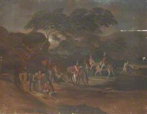 Soldiers and Horses in a Landscape