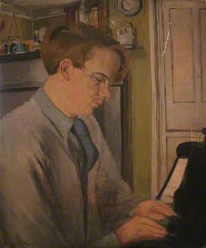 Portrait Study of a Man Playing the Piano