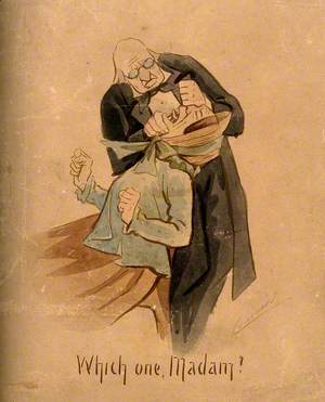 An Elderly Dentist Examining a Female Patient's Mouth