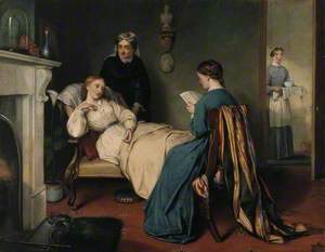 A Girl Reads to a Convalescent while a Nurse Brings in the Patient's Medicine