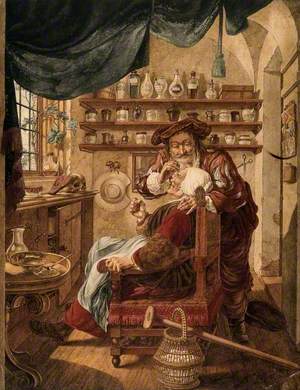 A Barber-Surgeon Extracting Stones from a Woman's Head, Symbolising the Expulsion of 'Folly' (Insanity)