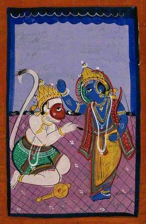 Hanuman Kneeling before Rama