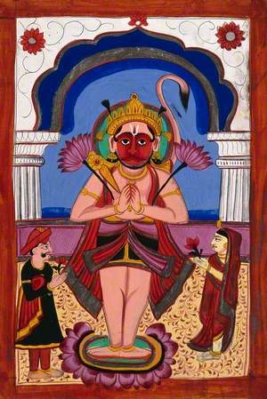 Hanuman with Two Worshippers