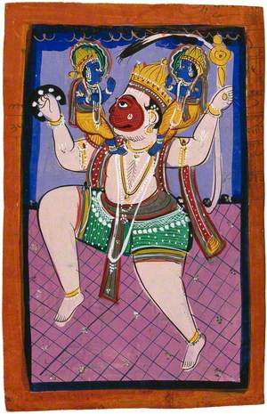 Hanuman Carrying Rama and Lakshman