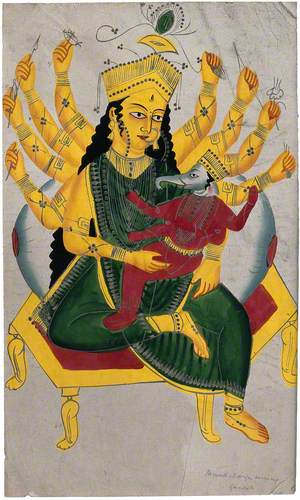 Parvati Enthroned Nursing Ganesha