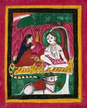 Page 153: Shiva and Parvati Seated with Nandi Bull
