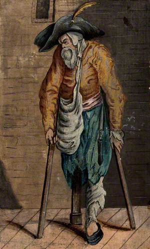A One-Legged Beggar with Two Crutches