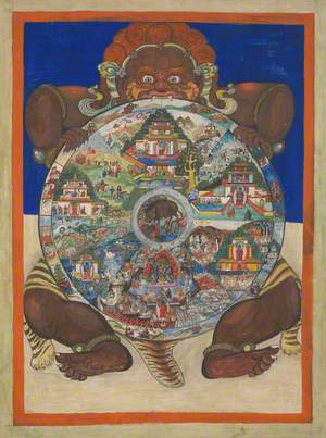 Yama Holding the Bhavacakra or Wheel of Life