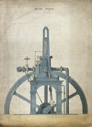 Engineering: A Large Double-Chamber Steam Engine, with a Flywheel