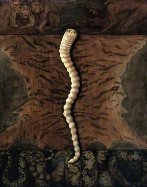Parasites: A Parasitical Worm, Shown Much Enlarged, with Its Hosts
