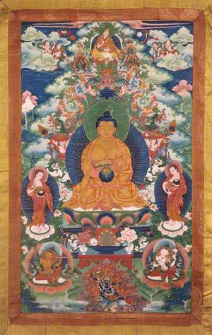 The Medicine Buddha (Bhaiṣajyaguru) and Tsongkhapa (1357–1419)