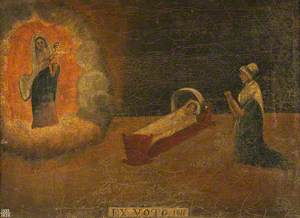 Votive Picture: A Woman Praying to the Virgin and Child for a Sick Child in a Cradle