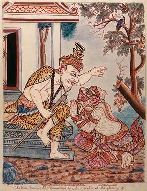 A Scene from ‘Ramayana’: The Hermit Telling Hanuman to Take Shelter