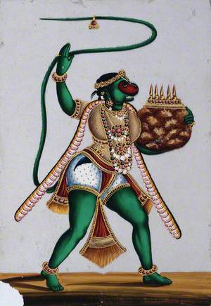 Hanuman, the Monkey God Carrying a Mountain (?)