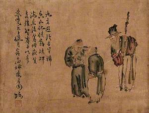 A Chinese Sage Overlooks an Exchange between Two Old Men
