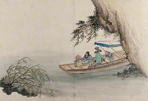 A Chinese Sage with Two Children on a Boat