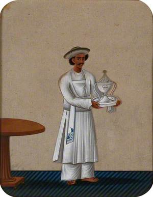 A Servant Carrying Dishes