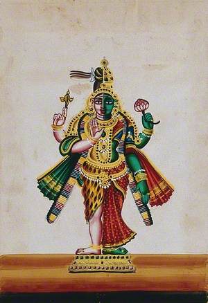 Ardhanarishwara; a Half-Male, Half-Female Form Representing the Culmination of Shiva and Parvati