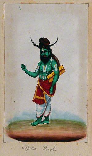 A Rishi (Hindu Teacher of Mystical Knowledge) with ‘Vishnu’ Marks on His Forehead and Body