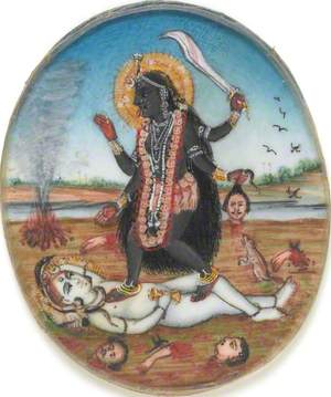 Goddess Kali Dancing on Shiva