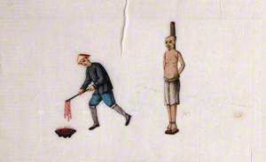 A Chinese Man Heats Up Sections of a Metal Chain Over a Flame in Order to Torture a Prisoner