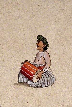 A Musician from Lucknow Playing the Dholak (Double-Sided Drum)