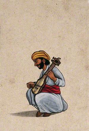 A Musician Playing the Indian Violin