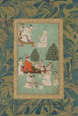 Above, the Emperor Aurangzeb Consults a Physician; Below, One of the Emperor's Sons Is Attended by Physicians