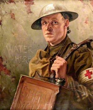 First World War: A Royal Army Medical Corps Bearer Supplying Water to the Front Line