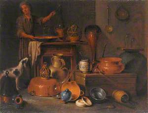 Pharmaceutical Vessels: Still Life with a Man and a Dog