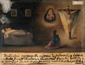 Francisco Wiedon (?) and His Wife Praying for a Cure of His Pneumonia and Pain in the Side