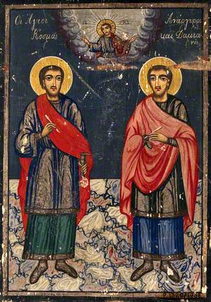 Icon with Saint Cosmas and Saint Damian