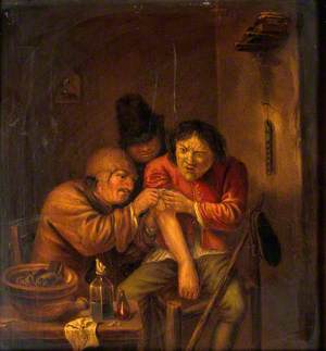 A Surgeon Attending to a Man's Arm