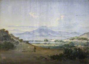 Tajura:  Landscape with Bay and Mountain of Jebel Goodah, 1841