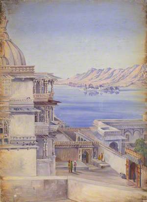 Pichola Lake and Island of Jagmandir, Udaipur. 'Decr. 1878'