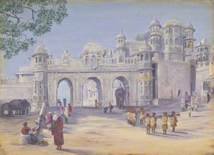 'Gate of the Palace. Oodipore. Janr. 1879'