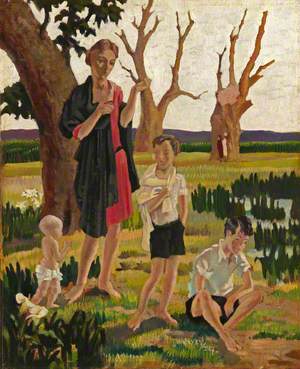 A Mother and Three Children in a Landscape