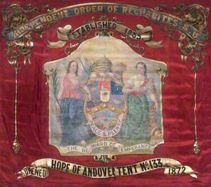 Banner from the Independent Order of Rechabites, Salford Unity, Hope of Andover Tent