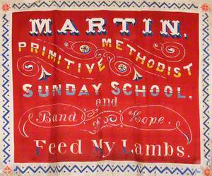 Banner from the Martin Primitive Methodist Sunday School and Band of Hope