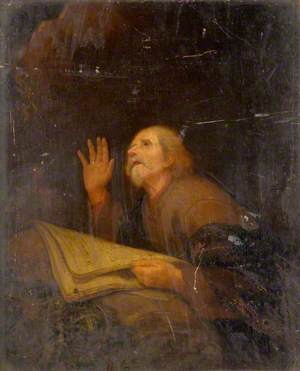 A Hermit Saint Reading a Book