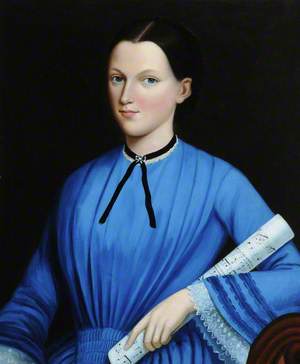 Portrait of a Young Woman of the Rougier Family, Holding a Roll of Music