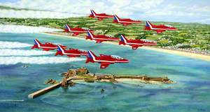 The Red Arrows Flying over Jersey