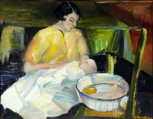 Joan, Lady Cook (1915–1995), Bathing Her Son Christopher