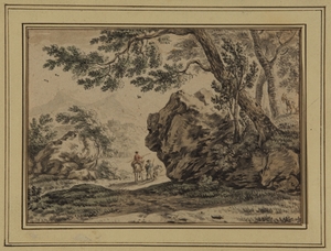 Landscape with Figures Walking and Riding along a Road