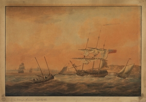 Sailing Ship and Other Boats in Thames Estuary