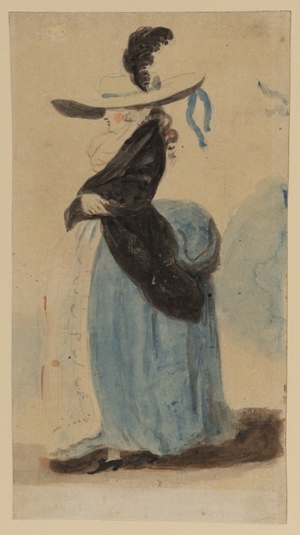 Standing Figure of a Woman in a Large Hat